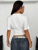 Women's Summer Simple Y2K Basic Casual Loose Fit Ruched_ecoleips.com