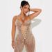 Women's Clothing Fashion Hollow Tie Waist Denim Jumpsuit_ecoleips.com