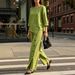 Women's Casual Urban Irregular Trousers And Shirt Set_ecoleips.com