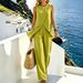2026 Women's Two Piece Set European And American Style Sleeveless Pullover Round Neck Loose Irregular Top And Pants Ensemble_ecoleips.com