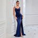 Women's Clothing Slit Celebrity Evening Dress Sexy Tube Top Suspenders Slim Fit Car Model Exhibition Dress_ecoleips.com
