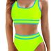 Women's Sexy Solid Color Bikini Set – High-Cut Swimwear With Removable Padding (S-Xl, 7 Colors) Smooth Nylon Fabric_ecoleips.com