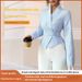 Aria Basics Aria Basics 2025 Cross-Border European And American Striped Long-Sleeve Autumn, Foreign Trade Elegant Tie-Up Shirt Cardigan_ecoleips.com