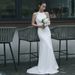 Halter-neck Light Wedding Dress Brides, White Satin Simple Fishtail Gown With A Train, Suitable For Travel Photography_ecoleips.com