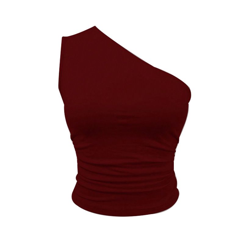 Women's Ribbed Knit Off-Shoulder Sleeveless Crop Top Solid Color Summer Casual Stretchy Comfortable Fabric Elegant Vest_ecoleips.com