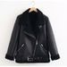 Aria Basics Cross-border Long-term Large Stock Of European American Clothing: Women's Mid-length Fur-lined Leather Jacket With A_ecoleips.com