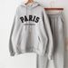 Women's Casual Tracksuit Set – Oversized Hoodie & Jogger Pants Cotton Lounge Wear For Running, Gym & Streetwear (Thin/Fleece Options)_ecoleips.com