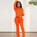 Women's Clothing Autumn And Winter Women's Fashion Casual Waffle Hooded Cardigan Drawstring Micro Flared Pants Suit_ecoleips.com