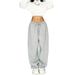 AC643 Cross-border Y2K Retro Gray Wide-leg Sweatpants Wom, Hip-hop Jazz Dance Sports Pants, Loose Casual Pants For_ecoleips.com