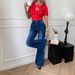 Women's Clothing Flared Jeans – High Waist Bootcut Denim Pants With Stretch, Slimming Dark Blue Wide Leg Trousers For Work & Casual_ecoleips.com
