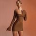 Women Hot Girl Style Dress With Long Sleeves, Halter Neck & Backless Detail_ecoleips.com