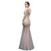 V Neck Mermaid Sequin Sexy Dress Formal Prom Party Long Dress Women_ecoleips.com