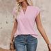 2025 European And American Cross-border Women's Summer New Style Button-up Short-sleeved Shirt, Lapel Casual Striped Top_ecoleips.com