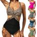 Women's Clothing One Piece Swimsuit Leopard Print Stitching One Piece Swimsuit_ecoleips.com