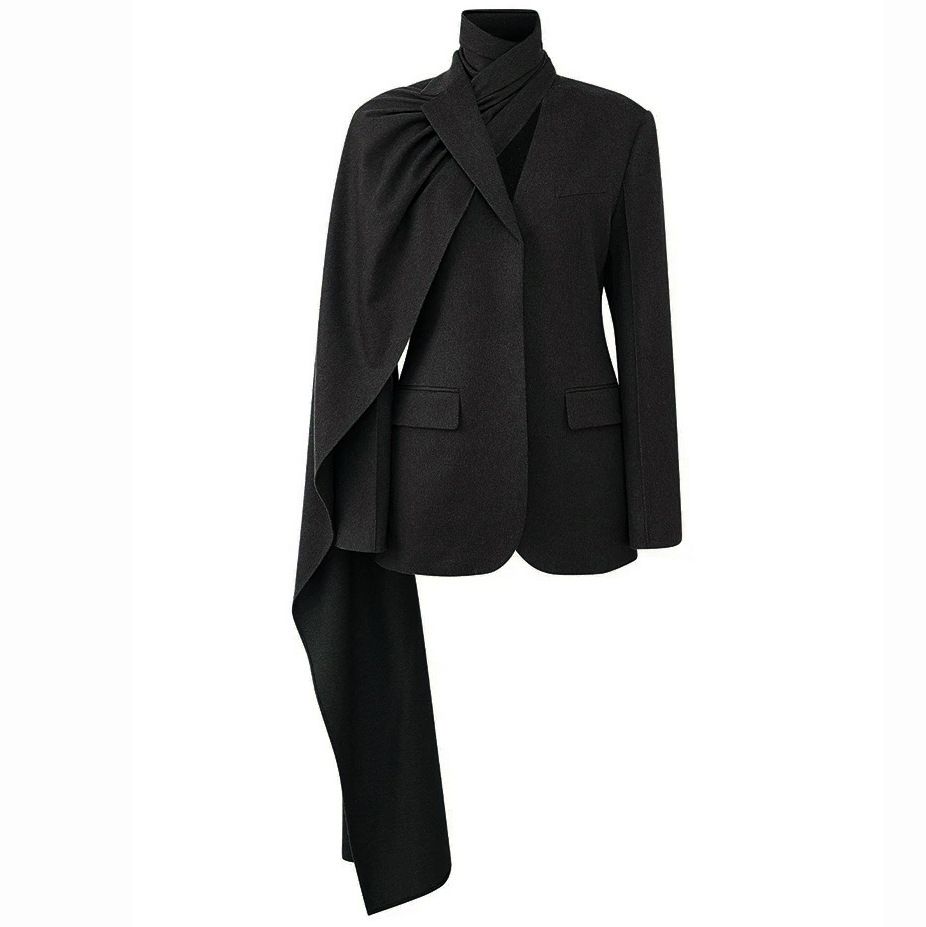 K New Edition Mood-Enhancing Ruffled Pocketholes Fashion Cut Blazer For Women_ecoleips.com