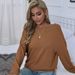 Voya Women's Clothing 2026 Spring/Summer European And American Loose Casual Sexy Backless Pullover Long-Sleeve Waffle Knit_ecoleips.com