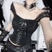 Subculture Camisole Top Lace Tie up Dark Style Waist Cinching Bandeau Top Women's Clothing XS26100 New Summer Style_ecoleips.com