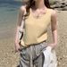 Women's Camisole Vest For Outerwear Spring Summer Loose Lazy Style Beautiful Back Covering Side Breast Sleeveless Base_ecoleips.com
