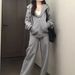 Spring Sports Suit For Women, Korean Style, Slimming, Loose-fitting Cardigan Sweatshirt And High-waisted Casual Pants_ecoleips.com