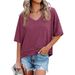 2026 European And American Cross-border Foreign Trade Spring-summer New Women's Clothing Solid Color V-neck_ecoleips.com