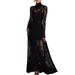 Women's Solid Color Retro Stand Collar Long Sleeve Dress Hollowed Out Lace Full Skirt Slimming High Fashion_ecoleips.com