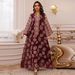 Verve AB423 Muslim Embroidered Sequin Abaya Plus Size Women's Dress New Style_ecoleips.com