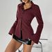 Classic Striped Button-Down Shirt – Slim Fit Polyester Blouse For Effortless Office Elegance_ecoleips.com
