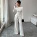 Women's Elegant Two Piece Set Long Sleeved T-Shirt And Straight Leg Pants E-commerce Autumn/Winter Fashion_ecoleips.com