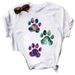 Cross-border Supply Of Simple European And American Style New Heart-shaped Dog Paw T-shirts For Women Wholesale_ecoleips.com