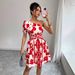 Women's Clothing Neck Printed Hollow Waist Dress_ecoleips.com