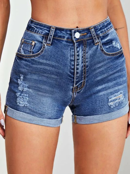 Women's Clothing high waist ripped stretch jeans for women_ecoleips.com