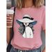 European And American Cross-border Foreign Trade Women's Fashion Urban Girl Round-neck Printed Short-sleeve T-shirt Top_ecoleips.com