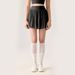 K New Indoor Tennis Skirt Women's High Waist Solid Color Fake Two Piece Sports Skirt Anti Light Skirt With Cake Edge_ecoleips.com