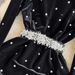 Korean Style Velvet Dress For Women Autumn Winter Ladylike Temperament Trumpet Long Sleeve Diamond Stand Up Collar Slimming Mid Length A Line_ecoleips.com