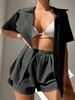 Women's Clothing Beach Vacation Solid Color Shirt Two Piece Suit Sexy Loose Sun Protection Clothing Casual Beach Shirt_ecoleips.com