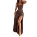Women Stylish Halter High Waist Bodycon Dress Dating Club Party Outfit_ecoleips.com
