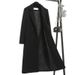 Women's Quilted Wool Blend Coat - Slim Fit Long Trench Coat With Thick Padding, Warm Winter Overcoat In Black, Korean Style Tailored Outerwear_ecoleips.com