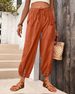 Suitable For All Seasons 2025 Trendy Loose High-Waist Button Cotton Linen Nine-Point Wide-Leg Women's Pants_ecoleips.com