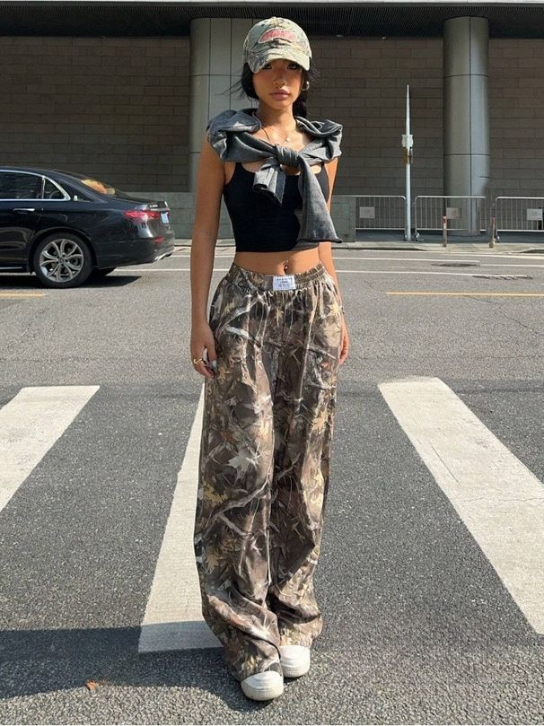 Spring And Autumn New Hot Girls High Waist Casual Pants Loose Slimming Floor Mopping Wide Leg Trousers_ecoleips.com