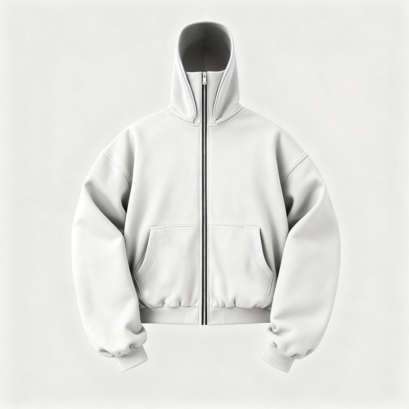 High Neck Hooded Zip up Cardigan European American Style Dark Retro Print Top for Women High Street Gothic Trendy Sweatshirt_ecoleips.com