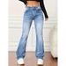 Women's Clothing Flared Jeans For Women High Waist Hip Lift Leg Enhancing Long Pants Retro Small Size Slim Fit Autumn Style_ecoleips.com
