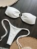 "Metallic Sheen Bikini Set – Backless Swimwear With Adjustable Ties (S/M/L, Solid Colors)"_ecoleips.com