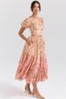 Sexy Floral Women's Dress With Puff Sleeves French Square Neck Casual Elegant Fashion Thin Summer Dress For American Style_ecoleips.com