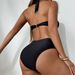 Women's Clothing Fashion Bikini Swimsuit Sexy Backless Solid Color Hollow Strap Swimsuit_ecoleips.com