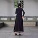 Ethnic Style Women's Clothing, New Chinese Style, Heavily Embroidered, Modified Horse-face Large Hem Vintage A-line_ecoleips.com