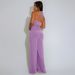 Women's Clothing Summer Hot Sale Decorative Buckle Solid Color Sexy Halter Neck Two Piece Set_ecoleips.com