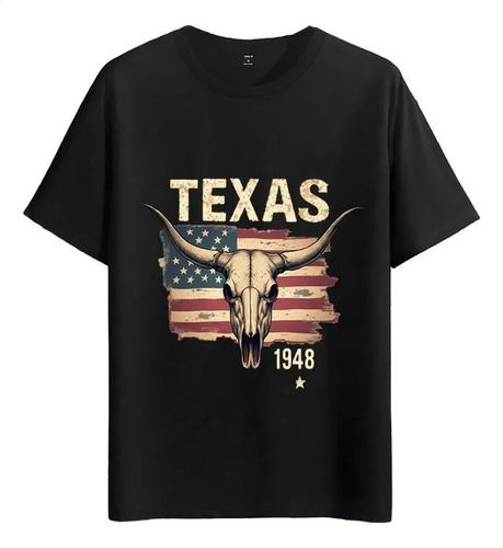 Women's T-Shirts Tshirt Muscle Freaks Skull Cowboy Style Texas 1948_ecoleips.com