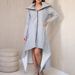 Women's Long Hooded Sweatshirt Dress Style Slimming A-Line Skirt Loose Versatile Autumn Winter Clothing_ecoleips.com