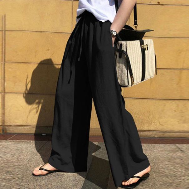 Women's Clothing Wide Leg Pants Fashion High Waisted Street Style High-Waisted Wide-Leg Pants – Cotton Linen Casual Trousers For Women (S-5XL)_ecoleips.com