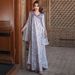 Hand-Sewn Diamond Embellished Evening Dress - Purple Fantasy Trumpet Sleeve Maxi Gown_ecoleips.com